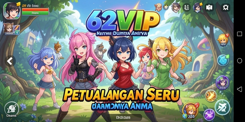 Tangkapan layar 62VIP menampilkan aksi seru dalam dunia Anime.
