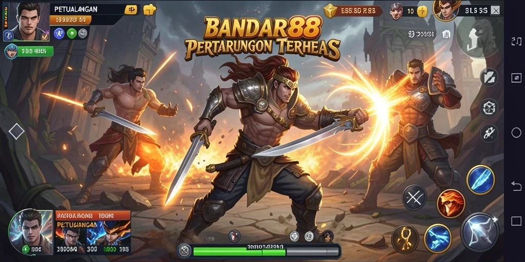 Tampilan menegangkan dari gameplay BANDAR88 dalam pertarungan Fighting.