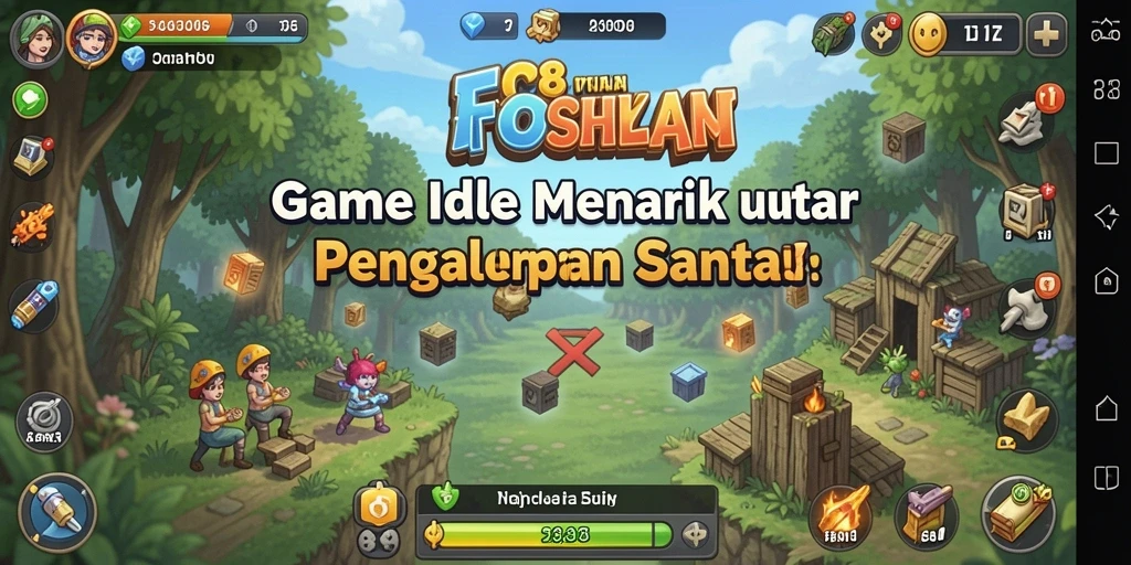 Tangkapan layar utama FO8 menampilkan aksi gameplay Idle yang menarik.