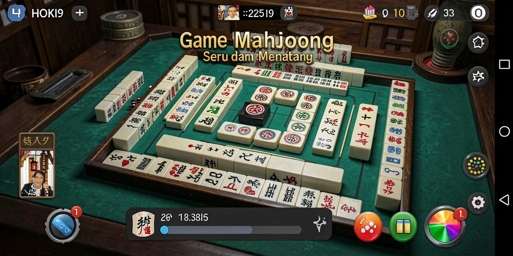 Screenshot HOKI9 menampilkan aksi seru permainan Mahjong.