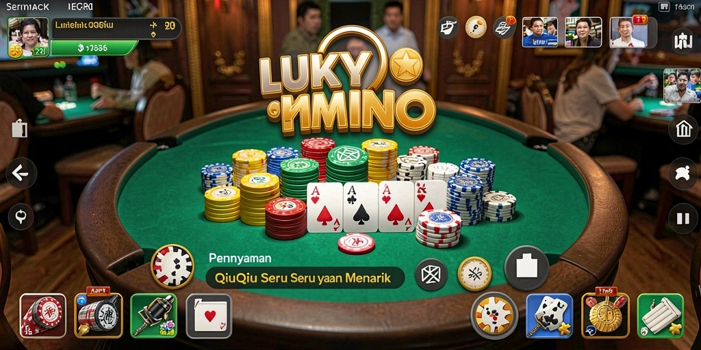 Screenshot gameplay menarik dari LUKYMINO saat bermain QiuQiu.