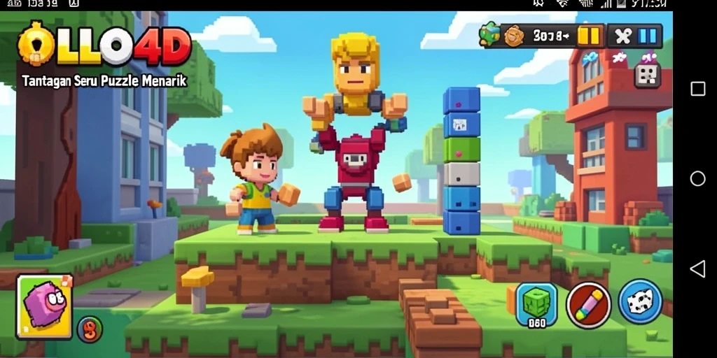 Screenshot utama OLLO4D, menampilkan gameplay seru dan menarik dalam puzzle.