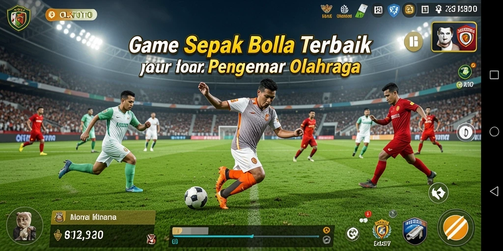 Screenshot gameplay OLXTOTO menampilkan aksi pertandingan sepak bola yang mendebarkan.