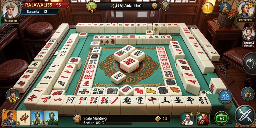 Screenshot gameplay RAJAWALI55 yang menampilkan keseruan bermain Mahjong.