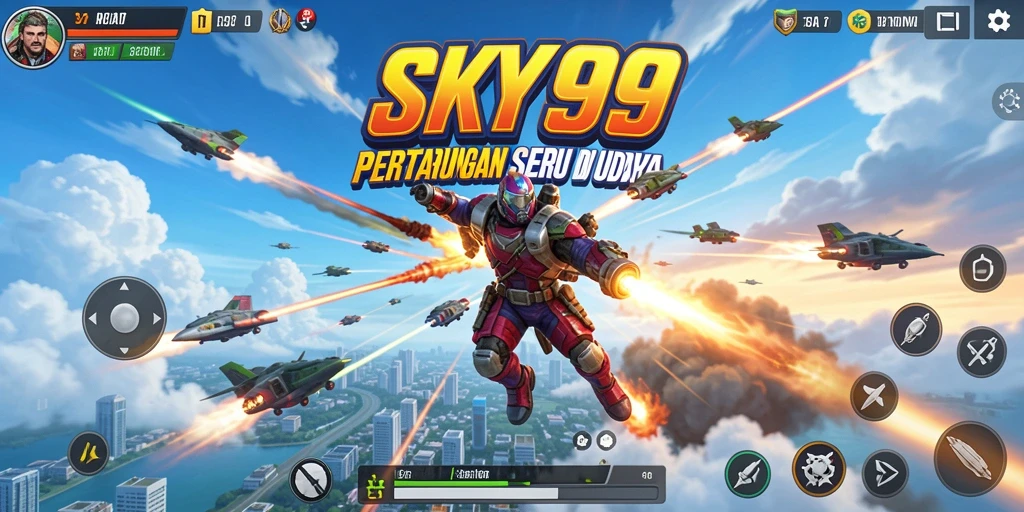 Tangkapan layar aksi gameplay penuh adrenalin dari SKY99.