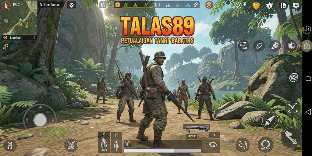 Screenshot utama TALAS89 menampilkan aksi seru dalam dunia terbuka.