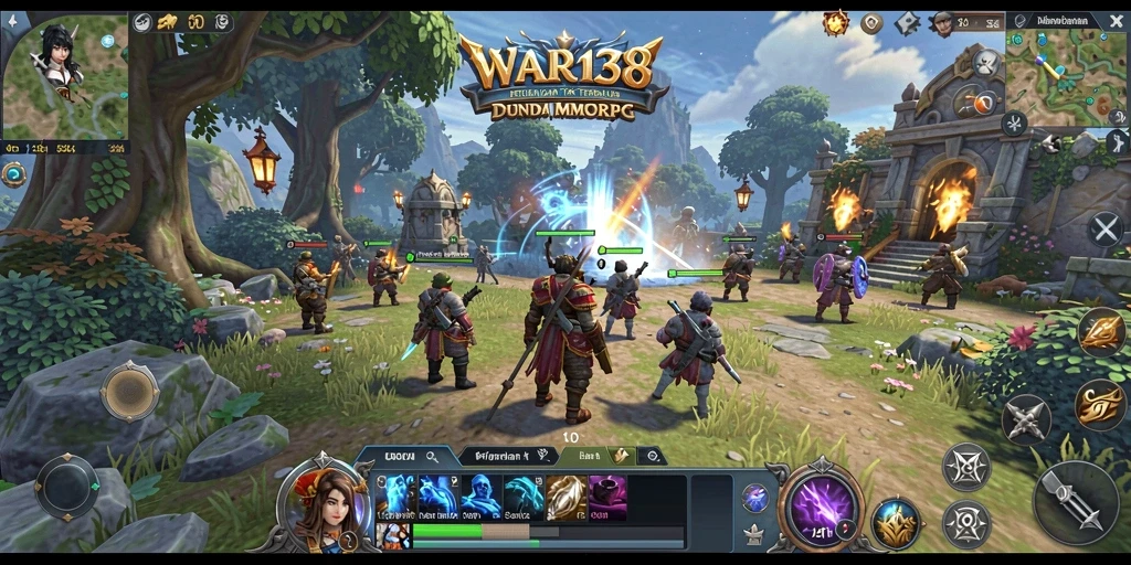 Screenshot gameplay MMORPG yang menampilkan aksi seru di WAR138.