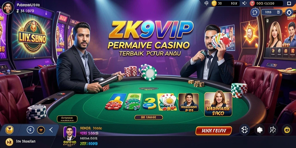 Screenshot menampilkan dealer langsung dan permainan seru di ZK9VIP.